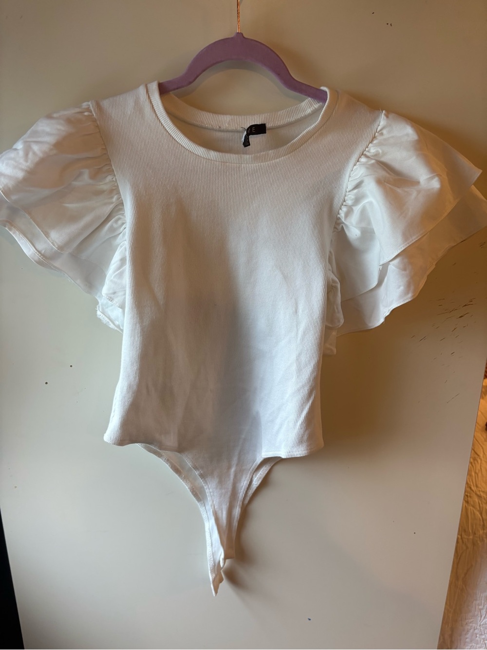 White Ruffle Sleeve Kids One-Piece Bodysuit